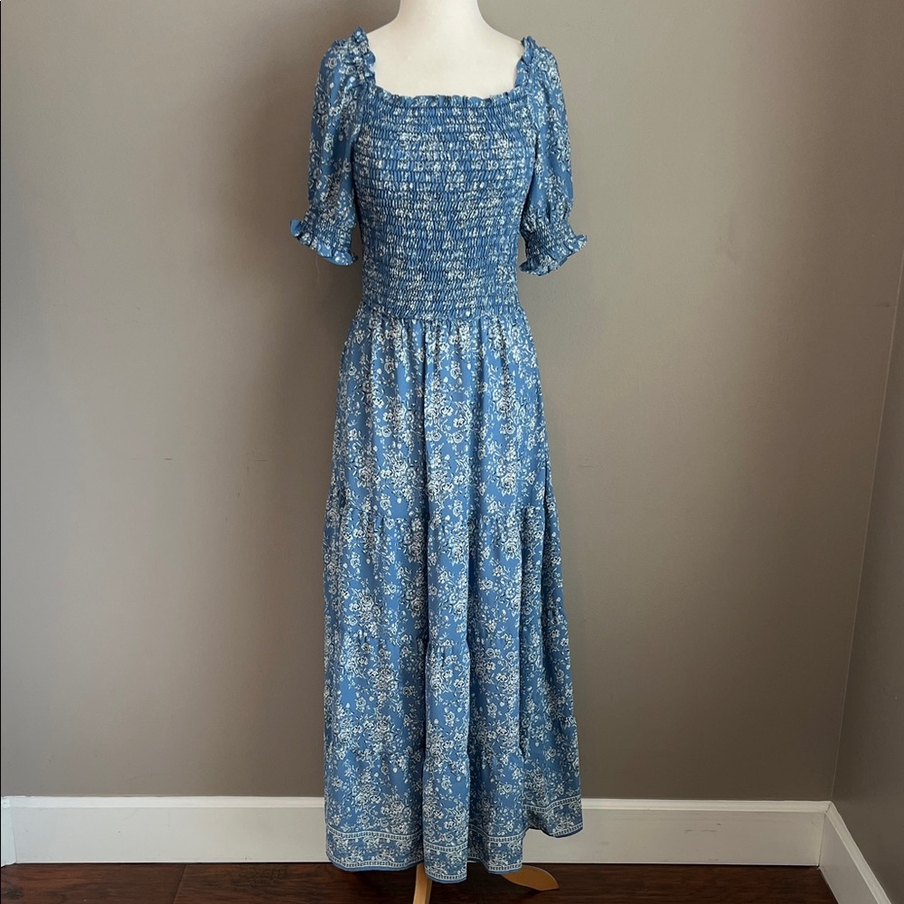 Max Studio Blue Floral Maxi Dress